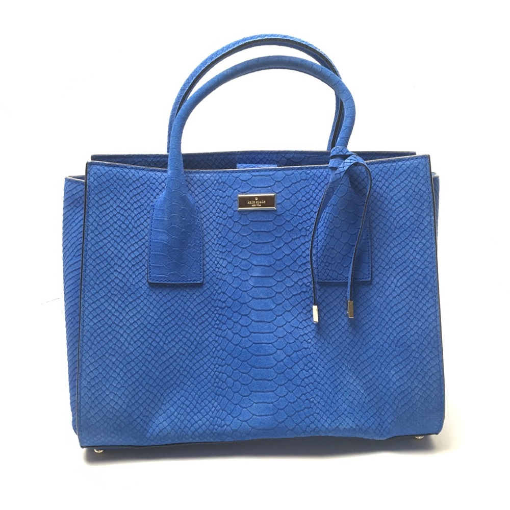 Kate Spade Blue snakeskin large meriwether
